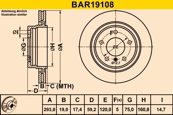 Barum BAR19108 - Гальмівний диск autocars.com.ua