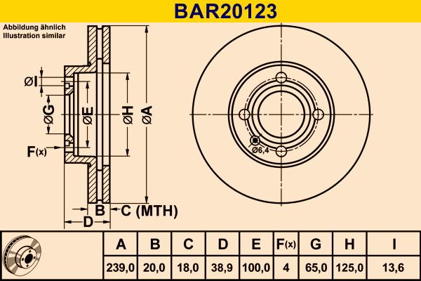 Barum BAR20123 - Гальмівний диск autocars.com.ua