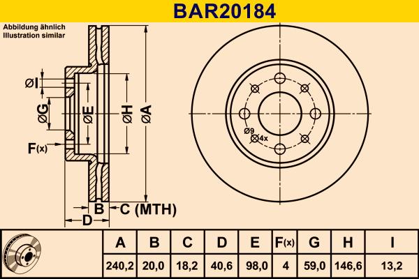 Barum BAR20184 - Гальмівний диск autocars.com.ua