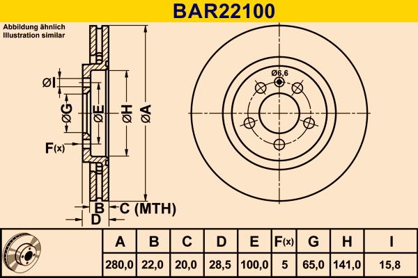 Barum BAR22100 - Тормозной диск avtokuzovplus.com.ua