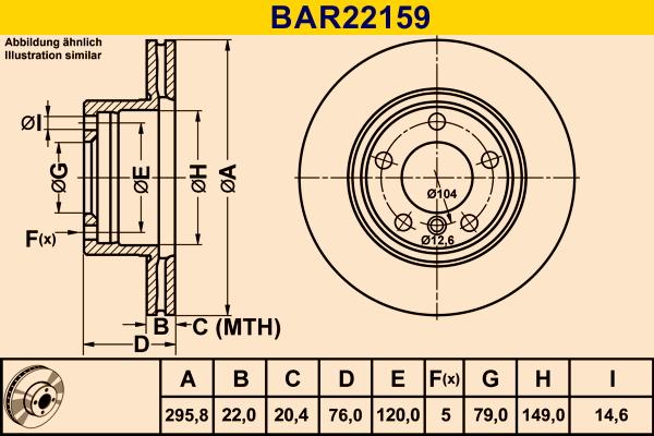 Barum BAR22159 - Гальмівний диск autocars.com.ua