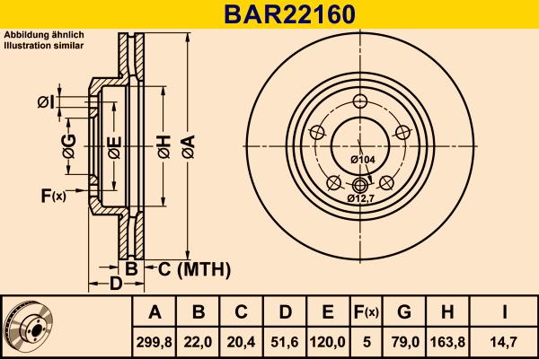 Barum BAR22160 - Гальмівний диск autocars.com.ua