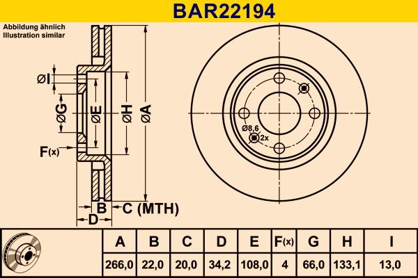 Barum BAR22194 - Тормозной диск avtokuzovplus.com.ua