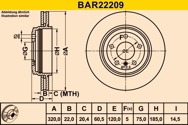 Barum BAR22209 - Гальмівний диск autocars.com.ua