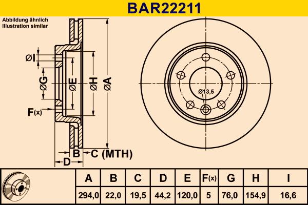 Barum BAR22211 - Тормозной диск avtokuzovplus.com.ua