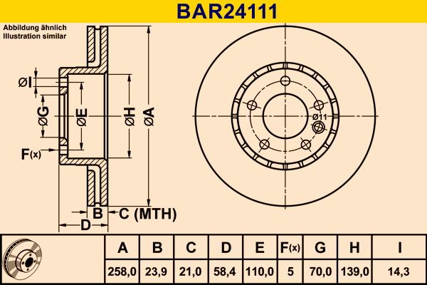 Barum BAR24111 - Гальмівний диск autocars.com.ua