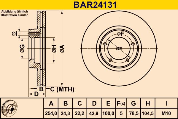 Barum BAR24131 - Гальмівний диск autocars.com.ua