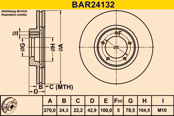 Barum BAR24132 - Тормозной диск avtokuzovplus.com.ua