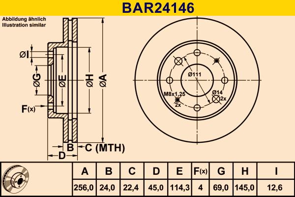 Barum BAR24146 - Гальмівний диск autocars.com.ua