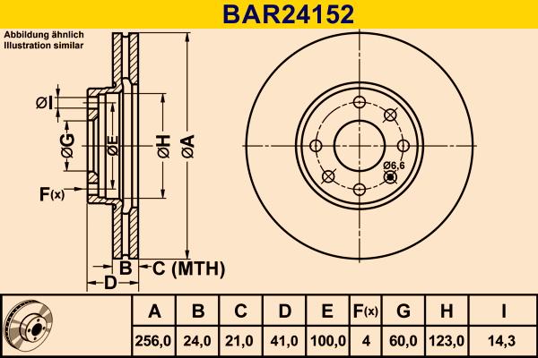 Barum BAR24152 - Гальмівний диск autocars.com.ua