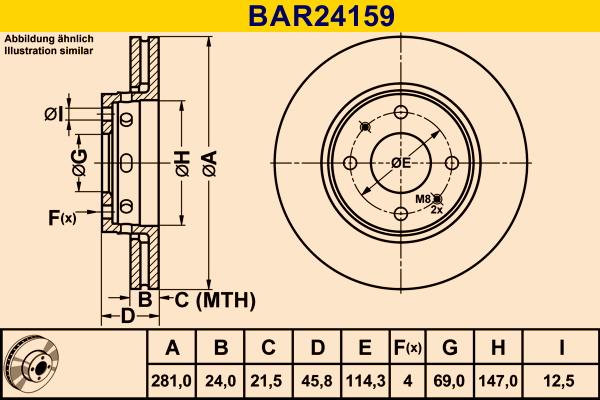 Barum BAR24159 - Тормозной диск avtokuzovplus.com.ua