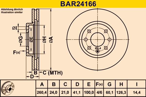 Barum BAR24166 - Гальмівний диск autocars.com.ua