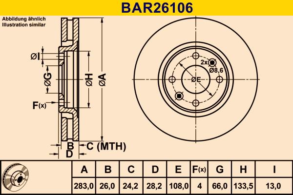 Barum BAR26106 - Тормозной диск avtokuzovplus.com.ua