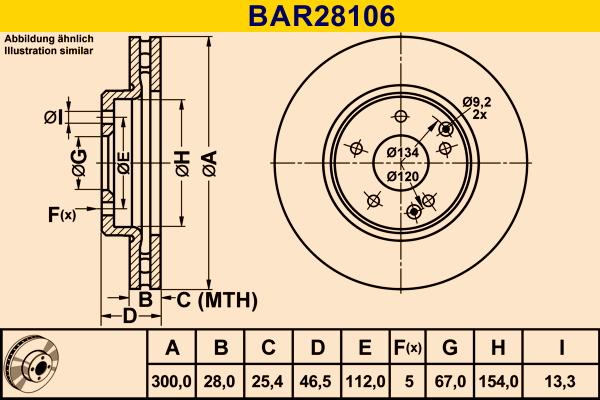 Barum BAR28106 - Гальмівний диск autocars.com.ua