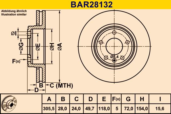 Barum BAR28132 - Гальмівний диск autocars.com.ua