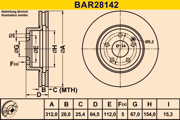 Barum BAR28142 - Гальмівний диск autocars.com.ua