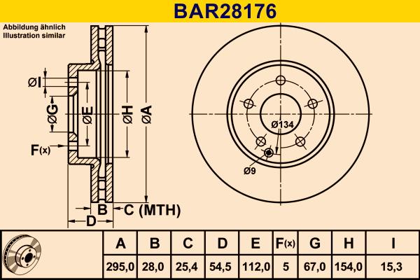 Barum BAR28176 - Гальмівний диск autocars.com.ua