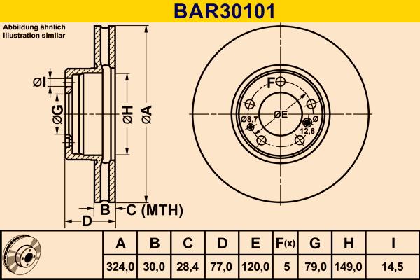 Barum BAR30101 - Гальмівний диск autocars.com.ua