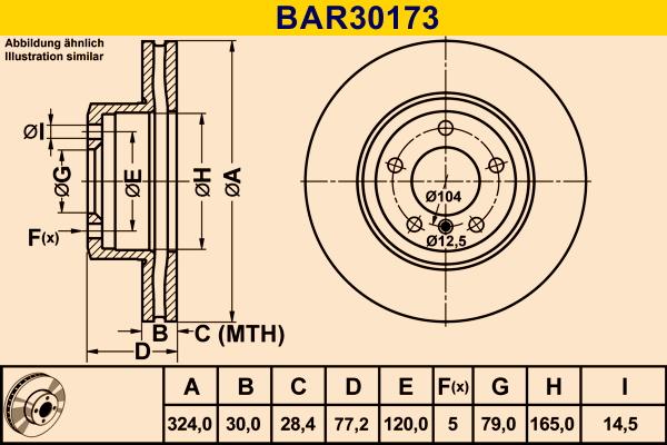 Barum BAR30173 - Гальмівний диск autocars.com.ua