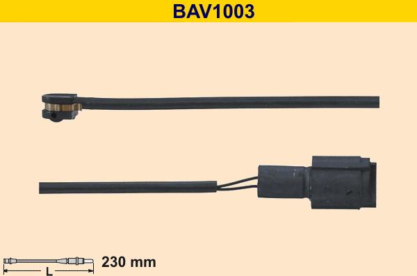 Barum BAV1003 - Сигнализатор, износ тормозных колодок autodnr.net