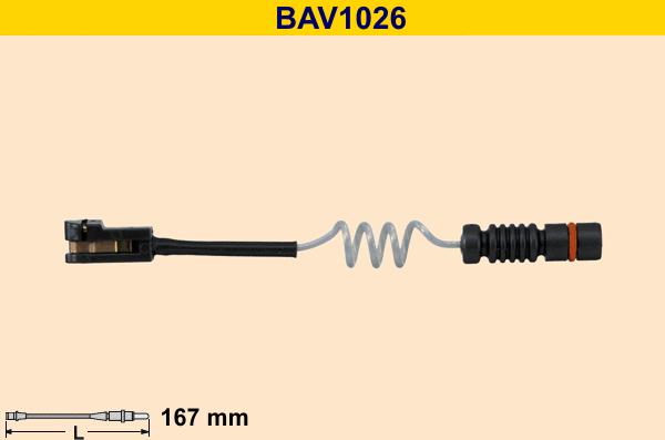 Barum BAV1026 - Сигнализатор, износ тормозных колодок autodnr.net