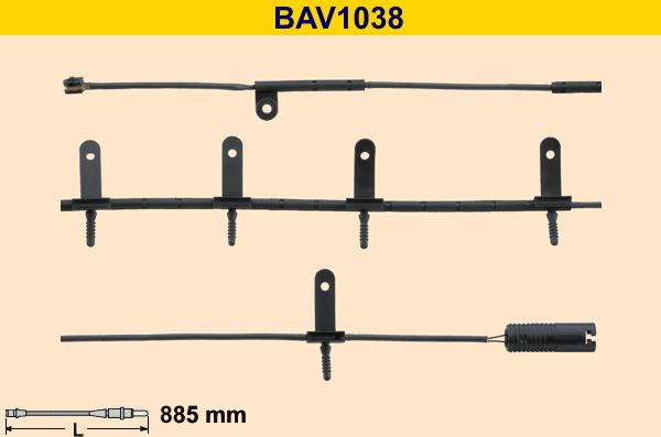 Barum BAV1038 - Сигналізатор, знос гальмівних колодок autocars.com.ua