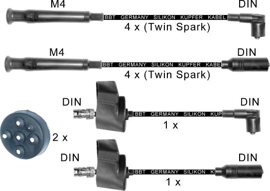 BBT ZK1018 - Комплект проводів запалювання autocars.com.ua