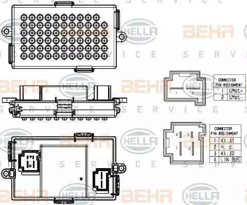 BEHR HELLA Service 5HL 351 321-531 - Регулятор, вентилятор салону autocars.com.ua