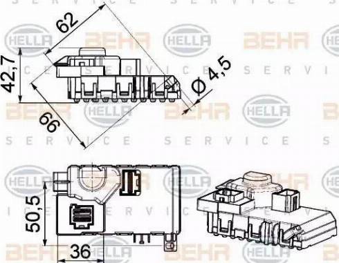 BEHR HELLA Service 5HL 351 321-611 - Опір, реле, вентилятор салону autocars.com.ua