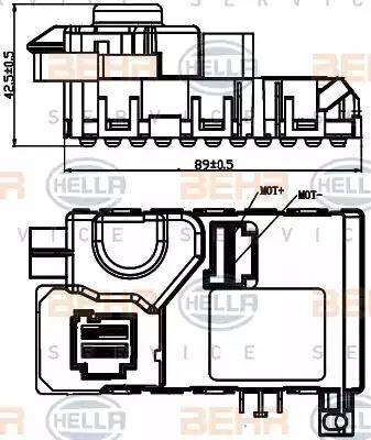 BEHR HELLA Service 5HL 351 321-721 - Регулятор, вентилятор салону autocars.com.ua