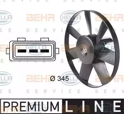 BEHR HELLA Service 8EW 009 144-611 - Вентилятор, охолодження двигуна autocars.com.ua