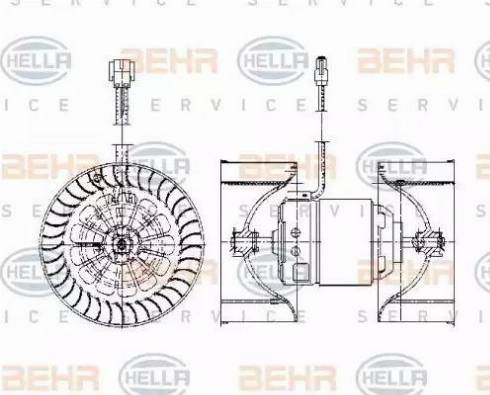 BEHR HELLA Service 8EW 009 158-051 - Вентилятор салону autocars.com.ua