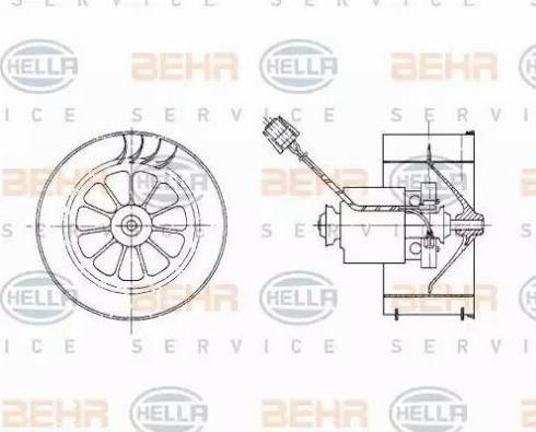 BEHR HELLA Service 8EW 009 158-331 - Вентилятор салону autocars.com.ua