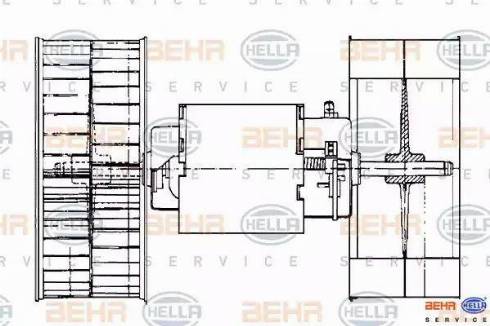 BEHR HELLA Service 8EW 009 159-101 - Вентилятор салону autocars.com.ua