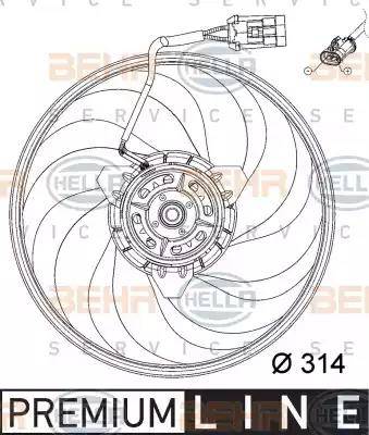 BEHR HELLA Service 8EW 351 034-421 - Вентилятор, охолодження двигуна autocars.com.ua