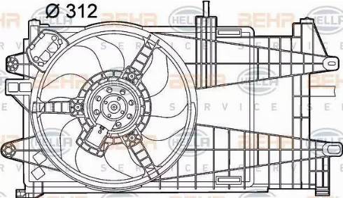 BEHR HELLA Service 8EW 351 039-591 - Вентилятор, охолодження двигуна autocars.com.ua