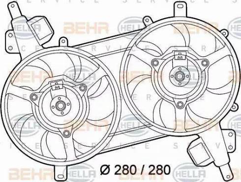 BEHR HELLA Service 8EW 351 039-601 - Вентилятор, охолодження двигуна autocars.com.ua