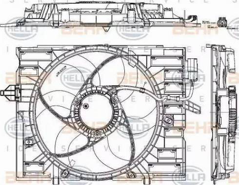 BEHR HELLA Service 8EW 351 040-481 - Вентилятор, охолодження двигуна autocars.com.ua