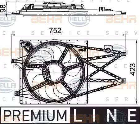 BEHR HELLA Service 8EW 351 041-311 - Вентилятор, охолодження двигуна autocars.com.ua