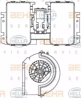 BEHR HELLA Service 8EW 351 104-041 - Вентилятор салону autocars.com.ua