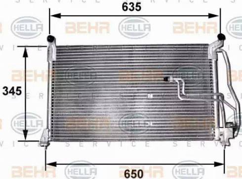 BEHR HELLA Service 8FC 351 035-151 - Конденсатор, кондиціонер autocars.com.ua