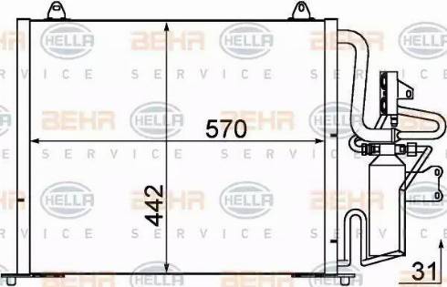 BEHR HELLA Service 8FC 351 035-471 - Конденсатор, кондиціонер autocars.com.ua