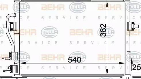 BEHR HELLA Service 8FC 351 035-581 - Конденсатор кондиционера autodnr.net