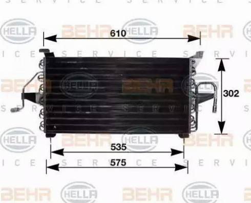 BEHR HELLA Service 8FC 351 035-681 - Конденсатор, кондиціонер autocars.com.ua