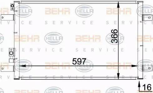 BEHR HELLA Service 8FC 351 036-111 - Конденсатор, кондиціонер autocars.com.ua