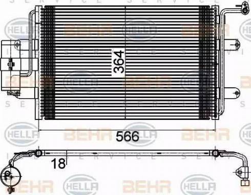 BEHR HELLA Service 8FC 351 036-384 - Конденсатор, кондиціонер autocars.com.ua