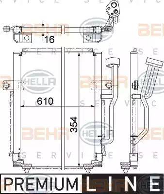 BEHR HELLA Service 8FC 351 036-661 - Конденсатор, кондиціонер autocars.com.ua