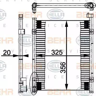 BEHR HELLA Service 8FC 351 037-021 - Конденсатор, кондиціонер autocars.com.ua