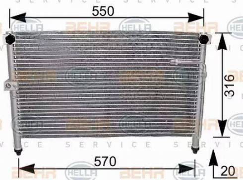 BEHR HELLA Service 8FC 351 037-041 - Конденсатор, кондиціонер autocars.com.ua