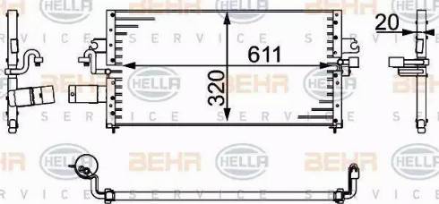 BEHR HELLA Service 8FC 351 037-061 - Конденсатор, кондиціонер autocars.com.ua